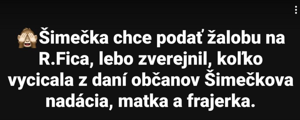 Nová doba - Šimečka chce podať žalobu na R. Fica, lebo zverejnil, koľko vycicala z daní občanov Šimečkova nadácia, matka a frajerka